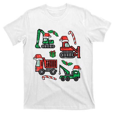 Christmas Construction Vehicles Truck Xmas T-Shirt