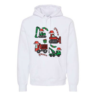 Christmas Construction Vehicles Truck Xmas Premium Hoodie