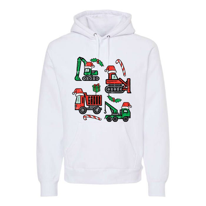 Christmas Construction Vehicles Truck Xmas Premium Hoodie