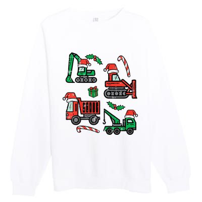 Christmas Construction Vehicles Truck Xmas Premium Crewneck Sweatshirt