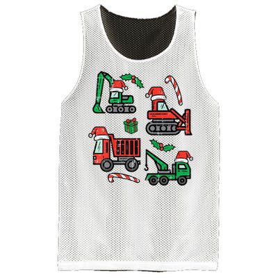 Christmas Construction Vehicles Truck Xmas Mesh Reversible Basketball Jersey Tank