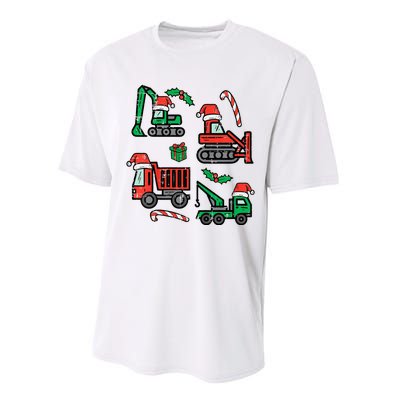 Christmas Construction Vehicles Truck Xmas Performance Sprint T-Shirt