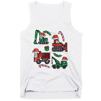 Christmas Construction Vehicles Truck Xmas Tank Top