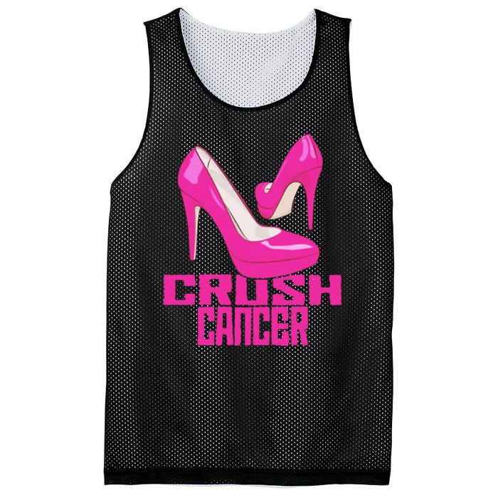 Crush Cancer With Pink Heels Mesh Reversible Basketball Jersey Tank