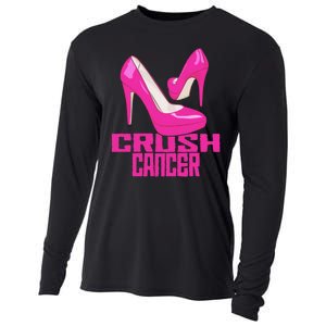 Crush Cancer With Pink Heels Cooling Performance Long Sleeve Crew