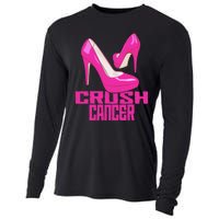 Crush Cancer With Pink Heels Cooling Performance Long Sleeve Crew