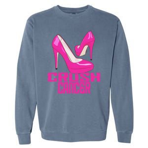 Crush Cancer With Pink Heels Garment-Dyed Sweatshirt