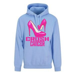 Crush Cancer With Pink Heels Unisex Surf Hoodie