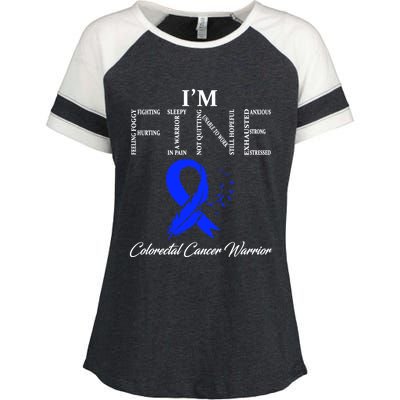 Colorectal Cancer Warrior I'm Fine Gift Enza Ladies Jersey Colorblock Tee