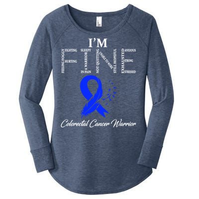 Colorectal Cancer Warrior I'm Fine Gift Women's Perfect Tri Tunic Long Sleeve Shirt