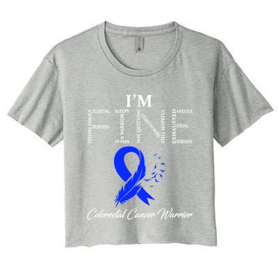 Colorectal Cancer Warrior I'm Fine Gift Women's Crop Top Tee