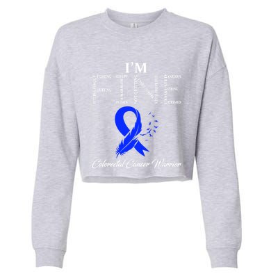 Colorectal Cancer Warrior I'm Fine Gift Cropped Pullover Crew