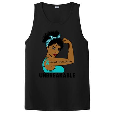 Cervical Cancer Warrior Black Unbreakable Awareness Meaningful Gift PosiCharge Competitor Tank