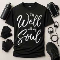 Cute Christian Worship Quote S It Is Well With My Soul Great Gift Cooling Performance Crew T-Shirt