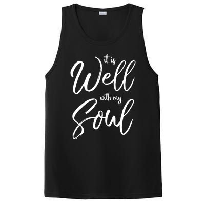 Cute Christian Worship Quote S It Is Well With My Soul Great Gift PosiCharge Competitor Tank