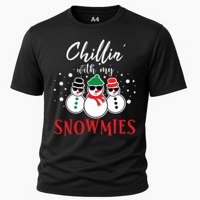 Christmas Chillin With My Snowmies Cool Snowman Cooling Performance Crew T-Shirt