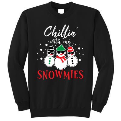 Christmas Chillin With My Snowmies Cool Snowman Sweatshirt