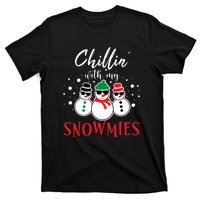 Christmas Chillin With My Snowmies Cool Snowman T-Shirt