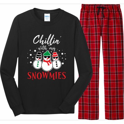 Christmas Chillin With My Snowmies Cool Snowman Long Sleeve Pajama Set