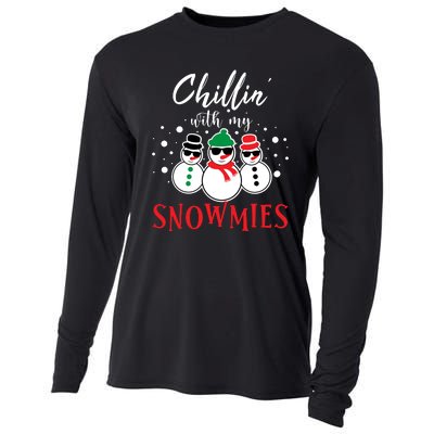 Christmas Chillin With My Snowmies Cool Snowman Cooling Performance Long Sleeve Crew