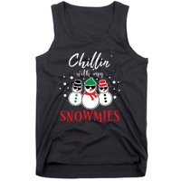 Christmas Chillin With My Snowmies Cool Snowman Tank Top