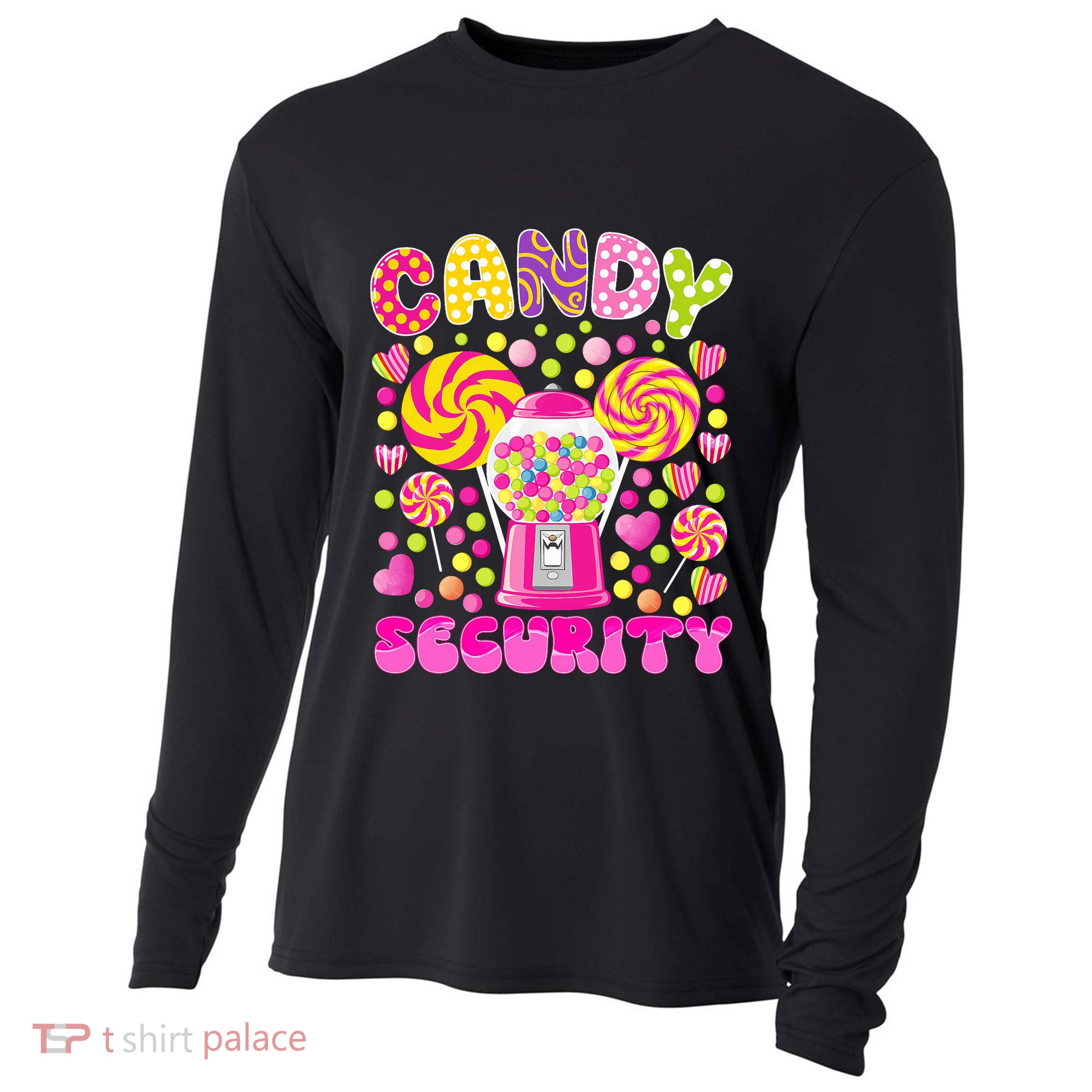 Candy Costume Women Candy Crew Funny Candy Security Cooling Performance Long Sleeve Crew