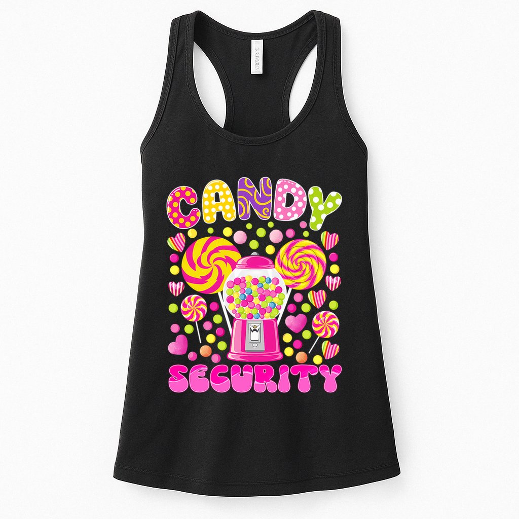 Candy Costume Women Candy Crew Funny Candy Security Womens Tank Top