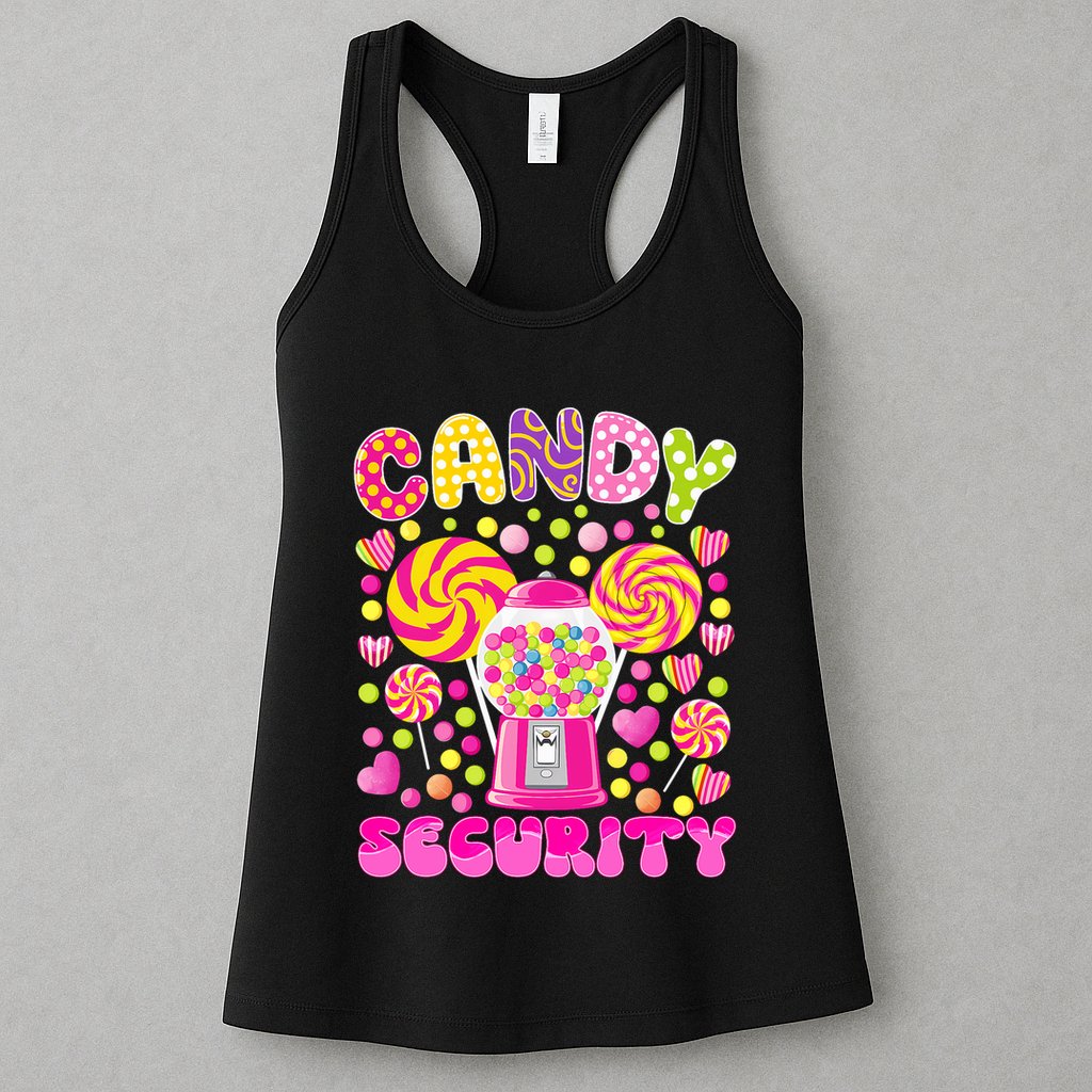 Candy Costume Women Candy Crew Funny Candy Security Womens Tank Top