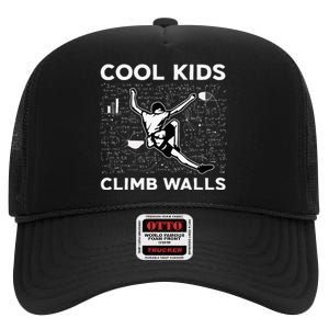 Cool Climb Walls Funny Rock Climbing Bouldering High Crown Mesh Back Trucker Hat