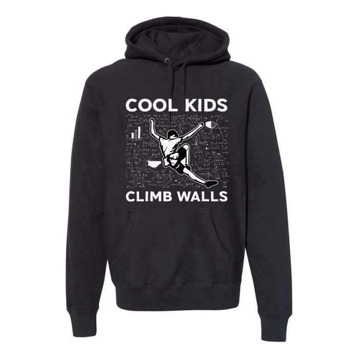 Cool Climb Walls Funny Rock Climbing Bouldering Premium Hoodie