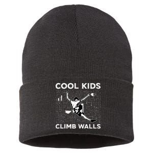 Cool Climb Walls Funny Rock Climbing Bouldering Sustainable Knit Beanie