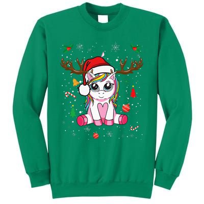 Cute Christmas Women Xmas Unicorn Deer Christmas Sweatshirt