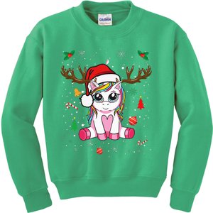 Cute Christmas Women Xmas Unicorn Deer Christmas Kids Sweatshirt