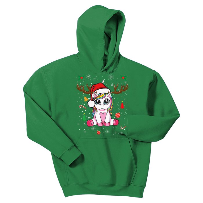 Cute Christmas Women Xmas Unicorn Deer Christmas Kids Hoodie