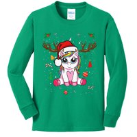 Cute Christmas Women Xmas Unicorn Deer Christmas Kids Long Sleeve Shirt