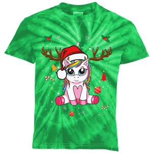 Cute Christmas Women Xmas Unicorn Deer Christmas Kids Tie-Dye T-Shirt