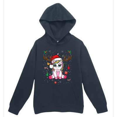 Cute Christmas Women Xmas Unicorn Deer Christmas Urban Pullover Hoodie