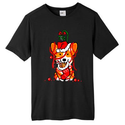 Cute Christmas Welsh Corgi Santa Hat Xmas Design Cool Gift Tall Fusion ChromaSoft Performance T-Shirt