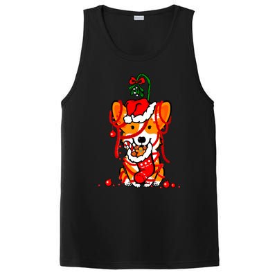 Cute Christmas Welsh Corgi Santa Hat Xmas Design Cool Gift PosiCharge Competitor Tank