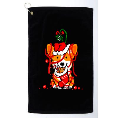 Cute Christmas Welsh Corgi Santa Hat Xmas Design Cool Gift Platinum Collection Golf Towel