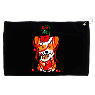 Cute Christmas Welsh Corgi Santa Hat Xmas Design Cool Gift Grommeted Golf Towel