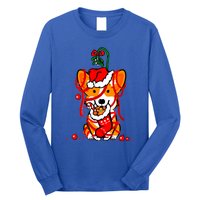 Cute Christmas Welsh Corgi Santa Hat Xmas Design Cool Gift Long Sleeve Shirt