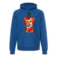 Cute Christmas Welsh Corgi Santa Hat Xmas Design Cool Gift Premium Hoodie