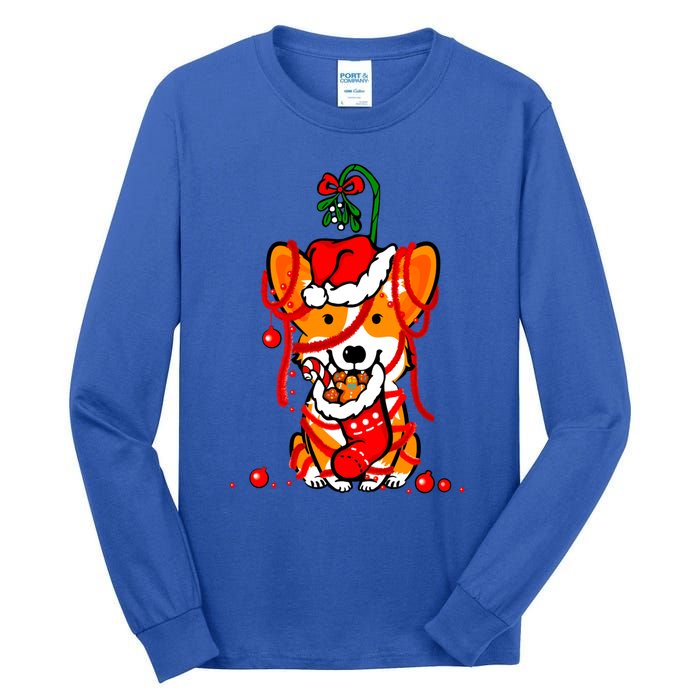 Cute Christmas Welsh Corgi Santa Hat Xmas Design Cool Gift Tall Long Sleeve T-Shirt