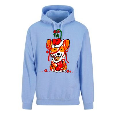 Cute Christmas Welsh Corgi Santa Hat Xmas Design Cool Gift Unisex Surf Hoodie