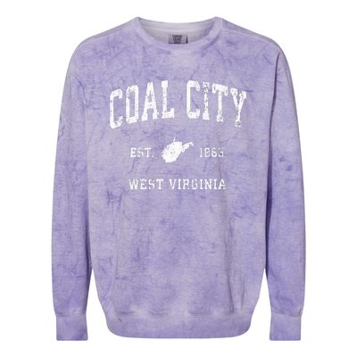 Coal City West Virginia Wv Vintage Athletic Sports Design Colorblast Crewneck Sweatshirt