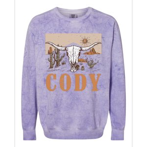 Cody Cowboy Western Style 90s Team Cody Family Pride Colorblast Crewneck Sweatshirt