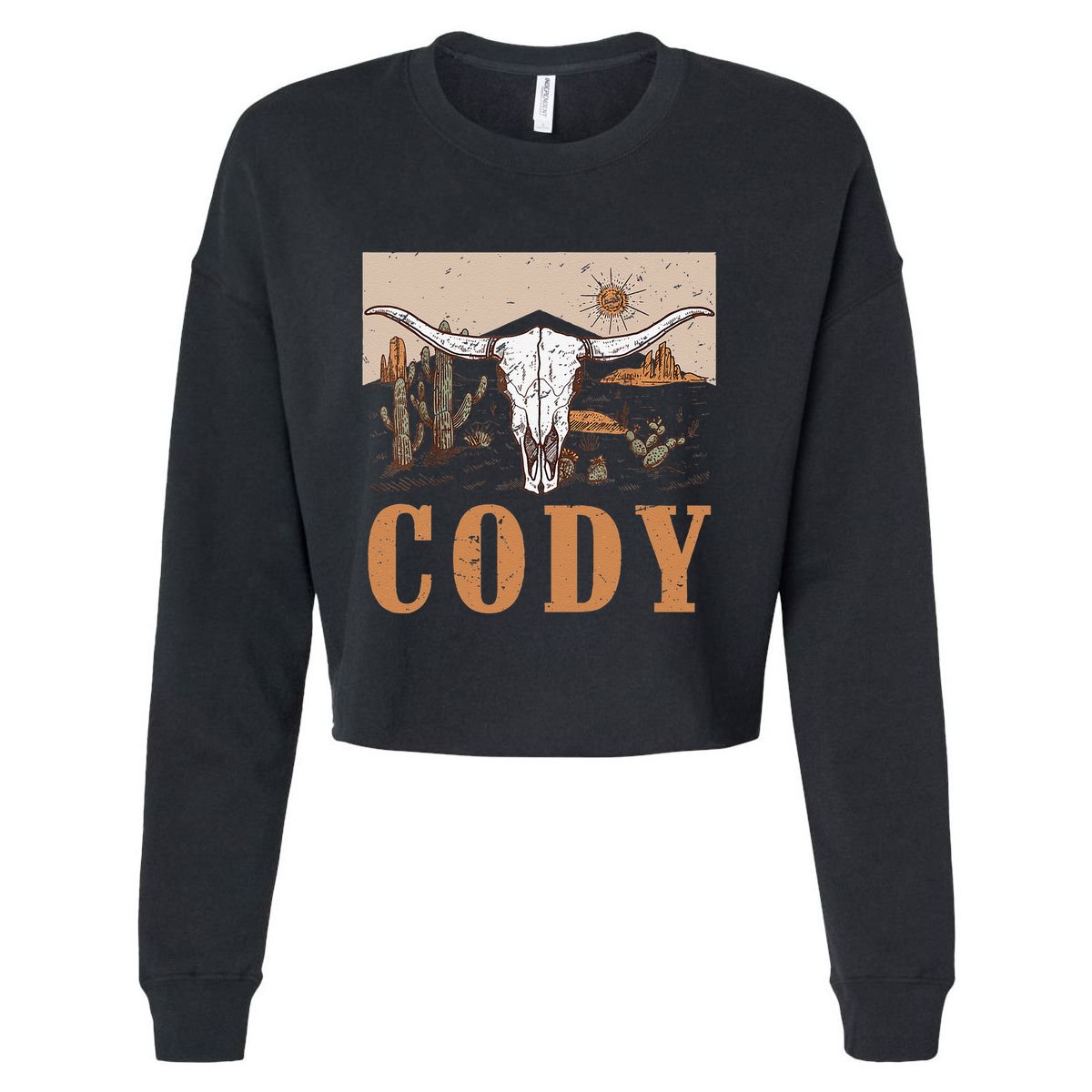 Cody Cowboy Western Style 90s Team Cody Family Pride Cropped Pullover Crew