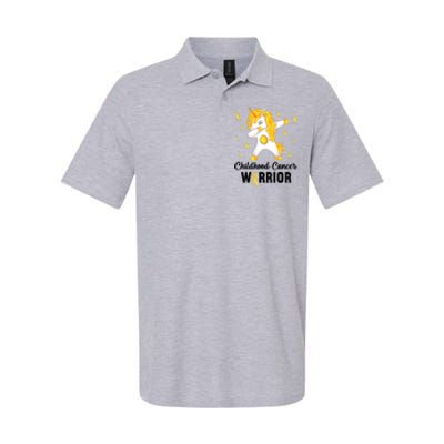 Childhood Cancer Warrior Unicorn We Wear Gold Softstyle Adult Sport Polo