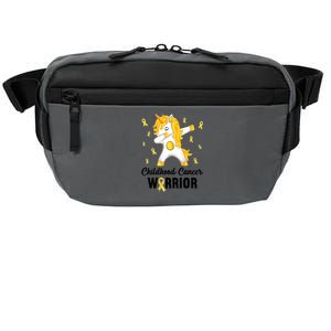 Childhood Cancer Warrior Unicorn We Wear Gold Crossbody Pack